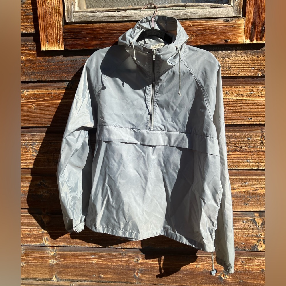 REI Light Gray Hooded Windbreaker